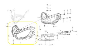 QJ SRT800X Ön Far Arka Çerçefesi