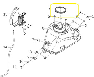 KOVE 125R/250R/250RR Benzin Deposu Kapağı Lastiği