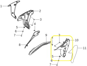 KOVE 510F/JAWA 500F Benzin Deposu İç Kapağı Plasti