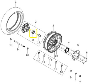 QJ SRT800X Arka Tekerlek Göbek Mili Bilyası