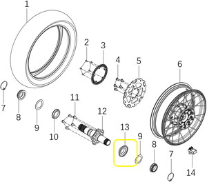 KOVE 510F/JAWA 500F Arka Tekerlek Burcu Sağ