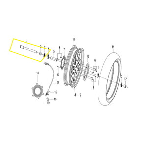 KOVE 510X/510F/JAWA 500X/500F Ön Tekerlek Göbek Mili
