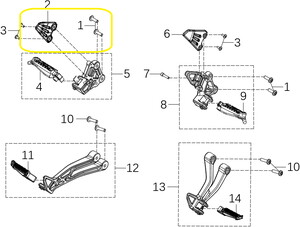 KOVE 125R/250R/250RR Ön Basamak Muhafaza sol
