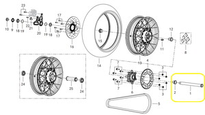 QJ SRT800X Arka Tekerlek Göbek Mili