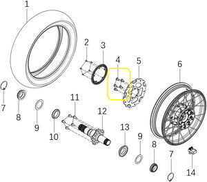 KOVE 510X/JAWA 500X Ön Fren Disk Civatası 5li Set