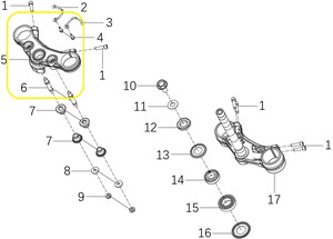 KOVE 510X/JAWA 500X Furç Üst Mesnedi