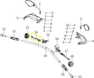 BAROSSA ADV125/QJ ATR125 Fren Kolu Sol