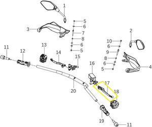 BAROSSA ADV125/QJ ATR125 Fren Kolu sağ
