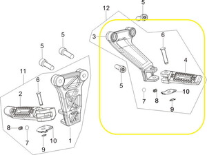 BAROSSA GV650 Arka Basamak Komple sol