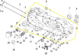 QJ LTM125 Motor Bloğu sol Çıkma