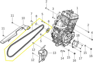 Arka Tekerlek Zinciri 428/140 Bakla KOVE NK125