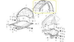 QJ SRK125R Benzin Deposu Grenajı Orta kırmızı/siyh