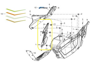 BAROSSA ADV125 Arka Basamak Paneli siyah sağ