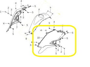 JAWA 500X Benzin Deposu Grenajı sağ