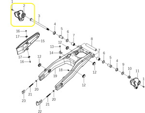 JAWA 500X Arka Kuyruk Dekoru Sol
