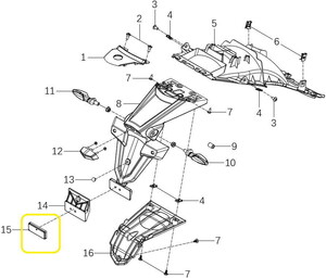 QJ SRK400RR Arka Çamurluk Reflektör