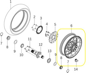 KOVE 510X/JAWA 500X Arka Jant Telli Komple
