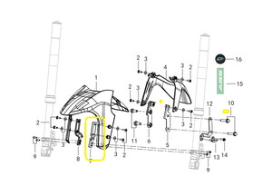 QJ SRK125S Ön Çamurlık Bağlantı Sacı sol