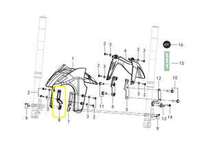 QJ SRK125S Ön Çamurlık Bağlantı Sacı sağ