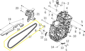 Arka Tekerlek Zinciri DiD 520/120 Bakla KOVE 800X