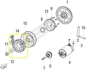 QJ VPS125/LTM125 Statör çıkma