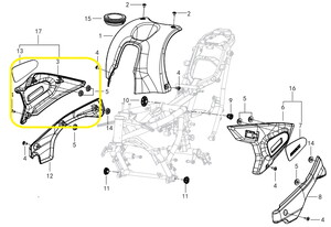 QJ SRV550ST Benzin Deposu Yan Kapağı Metalik/sol