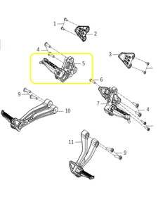 KOVE NK 125 R ÖN BASAMAK SOL KOMPLE