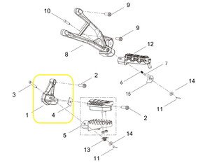 QJ SRT 550 X ÖN BASAMAK  BRAKETİ SOL X7