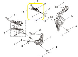  KOVE NK 125 R ARKA BASAMAK SAĞ KOMPLE