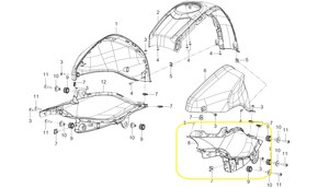 QJ SRK 125 R DEPO DEKORATİF İÇ KAPAK KIRMIZI SOL