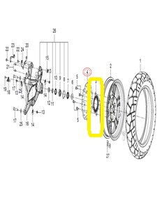  BAROSSA ADV 125 ARKA FREN DİSK ABS SACI