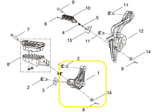 QJ SRT 550 X ÖN BASAMAK  BRAKETİ SAĞ X7