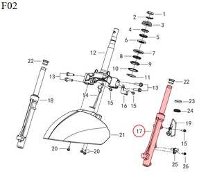  QJ VPS 125/LTM 125 ÖN AMORTİSÖR SOL