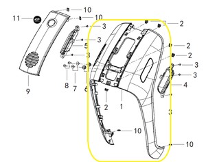 QJ LTM 125 ARKA ORTA  BİRLEŞTİRİCİ YEŞİL