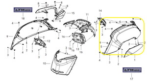 QJ LTM 125 ARKA YAN PANEL SOL MAVİ