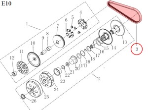  QJ VPS 125/ LTM 125  TAHRİK KAYIŞI